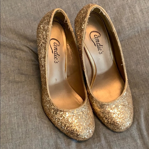 Gold sparkle Wedding shoes - Picture 4 of 5